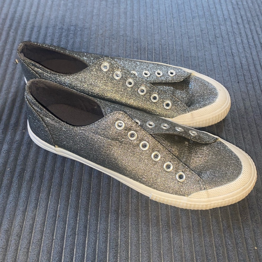 Mossimo Supply Co. Glittery Gray Slip-On Sneakers